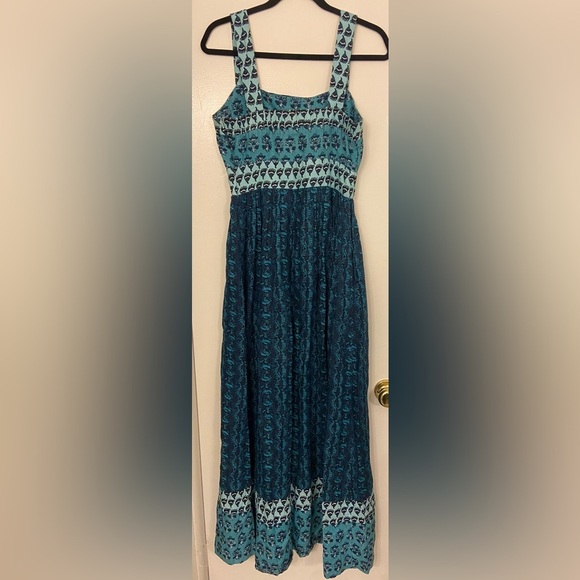 Faherty Gracie Linen Maxi Dress Blue Size Small - Picture 4 of 8